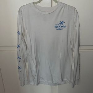 Mens (L) white Quiksilver long sleeve t-shirt